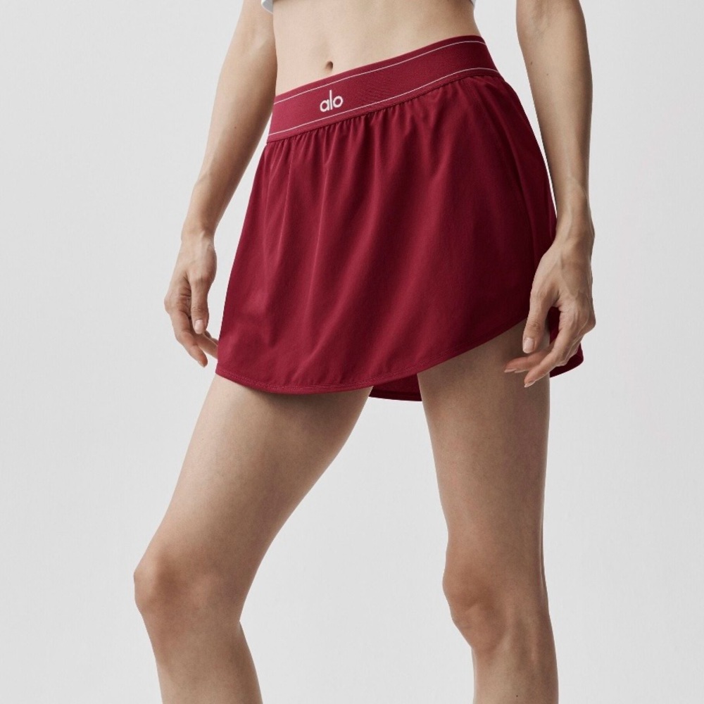 Alo Match Point Tennis Skirt NWT Summer Romance Red